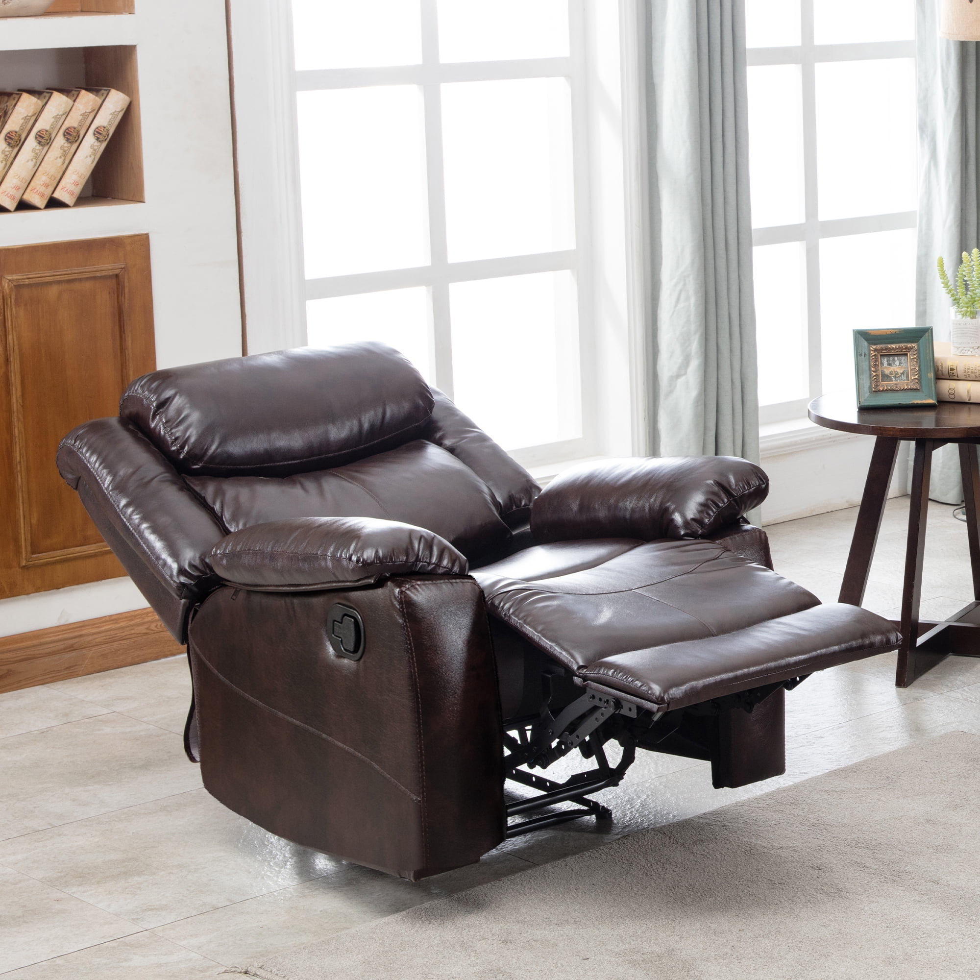 Kepooman Brown PU Leather Heated Massage Recliner Chair with 8 Vibration Points for Living Room Kepooman Brown PU Leather Heated Massage Recliner Chair with 8 Vibration Points for Living Room