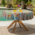 thumbnail image 2 of Outdoor/Indoor Round Tablecloth, Patio Stain Resistant Table Covers with Umbrella Hole Picnic Table Cloth with Zipper for Patio Garden Buffet Table Decoration, 60", Round, Paisley Multi, 2 of 6
