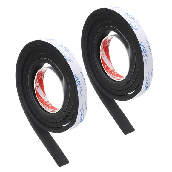 Uxcell 2 Roll 3/4"W x 5/16"T x 6.6Ft Self-Adhesive EVA Insulation Foam Tape, Black