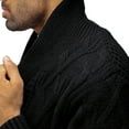 thumbnail image 5 of X RAY JEANS Mens Faux Shearling Shawl Collar Cable Knit Cardigan Sweater, Black, S, 5 of 6