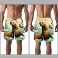 thumbnail image 3 of luoweisi Men's Beach Shorts Quick Dry Swim Trunks with Mesh Lining Sea Lion 2XL, 3 of 5