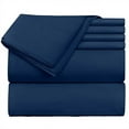 thumbnail image 7 of Extra Deep Pocket 6 Piece Bed Sheet Set – Super Deep Fitted Sheet Fits Mattress from 18-24 inces Depth – Double Brushed Microfiber Sheets with 4 Pillow Cases, King, Navy Blue, 7 of 7