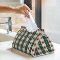 thumbnail image 6 of Pofeuu Christmas Snowflakes Plaid Print Tissue Box Cover, Modern Decorative PU Leather Rectangular Tissue Box Case Organizer Holder for Vanity Countertop, Night Stands, Livingroom, 6 of 7