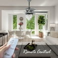 thumbnail image 2 of 52" Modern Sliver Crystal Ceiling Fan with Dimmable Light, 3-Speed Reversible Ceiling Fan with Remote, 2 of 10