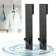 thumbnail image 2 of Naiovety 2 unids/set fácil de instalar gancho colgante conveniente multifuncional ahorro de espacio sobre gancho de puerta de vidrio Accesorios de baño negro, 2 of 6