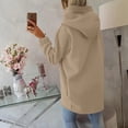 thumbnail image 5 of Women's Hooded Asymmetric Zipper Pullover Sweatshirt Fall Winter Oversized Front Open Coat Tops with Pockets for Women Khaki XL, 5 of 6