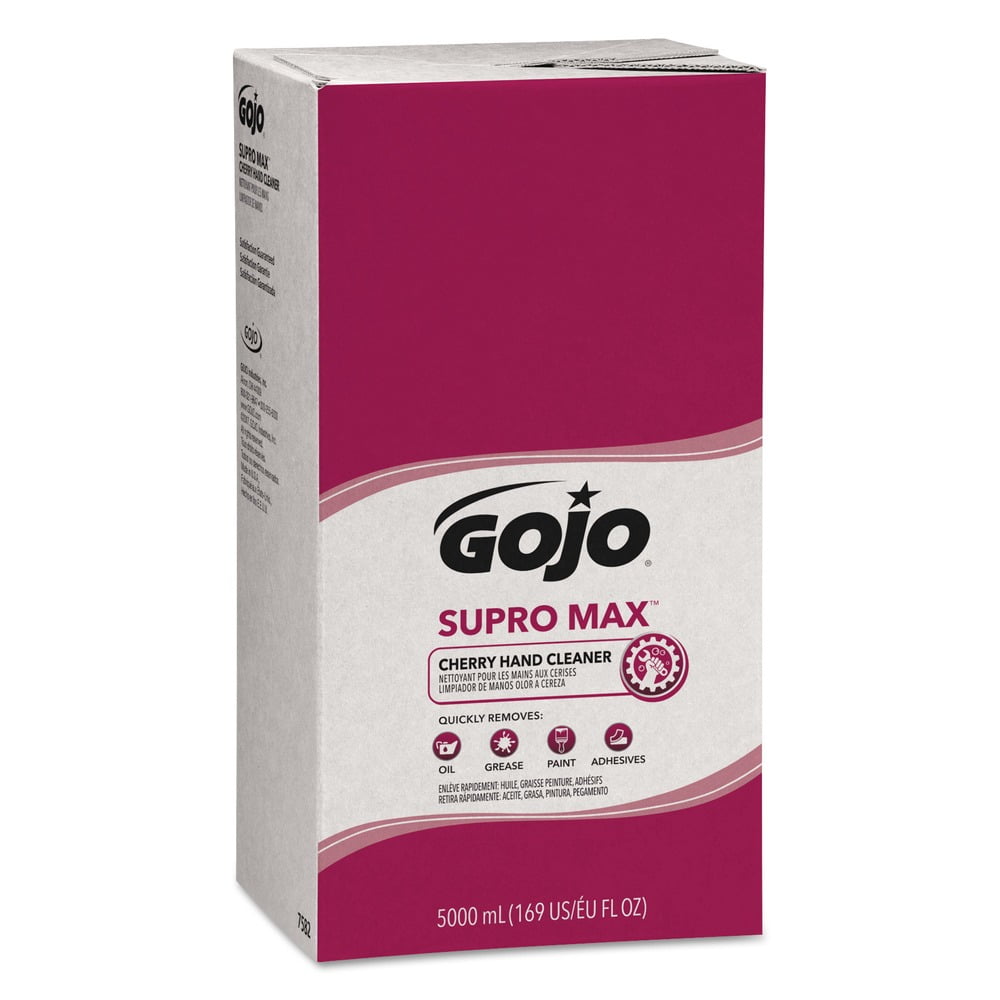 GOJO Industries 7582-02 SUPRO MAX 5,000 milliliter Heavy Duty Hand Cleaner Refill for GOJO PRO TDX Touch-Free Dispenser - Cherry Scent (2/Carton)
