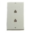 thumbnail image 1 of AV-131 - Plaque Murale MOD JK 6P4C DUAL PLAS Blanc, 1 of 1