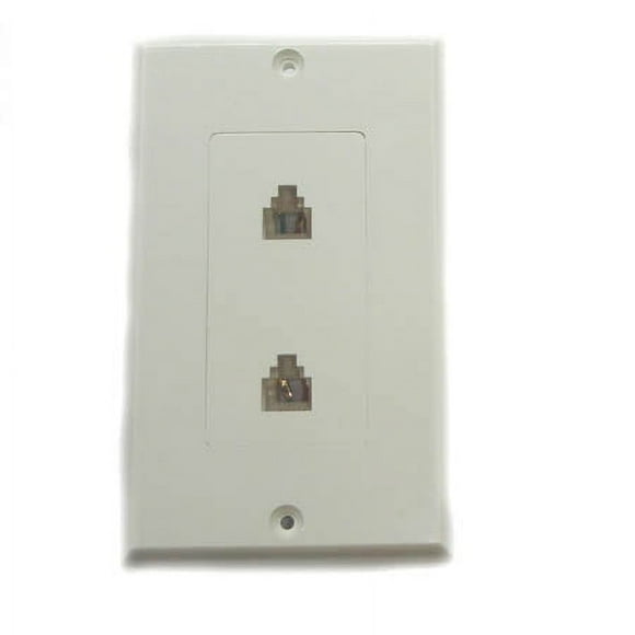 AV-131 - Plaque Murale MOD JK 6P4C DUAL PLAS Blanc
