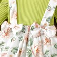 thumbnail image 4 of PatPat Ribbed Floral Baby Romper Dress Long Sleeve,Long Sleeve Bodysuits Infant Jumpsuit Clothes,0-18month, 4 of 6