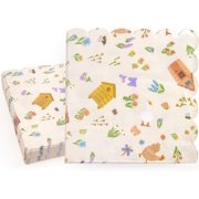 Garden Party Napkins Tea Party Decorations Goose Farm Shed Theme Disposable Paper Napkins Cute Pastel Spring Duck Chicken Kids Birthday Baby Shower First Bday Tableware Supplies Pack of 100