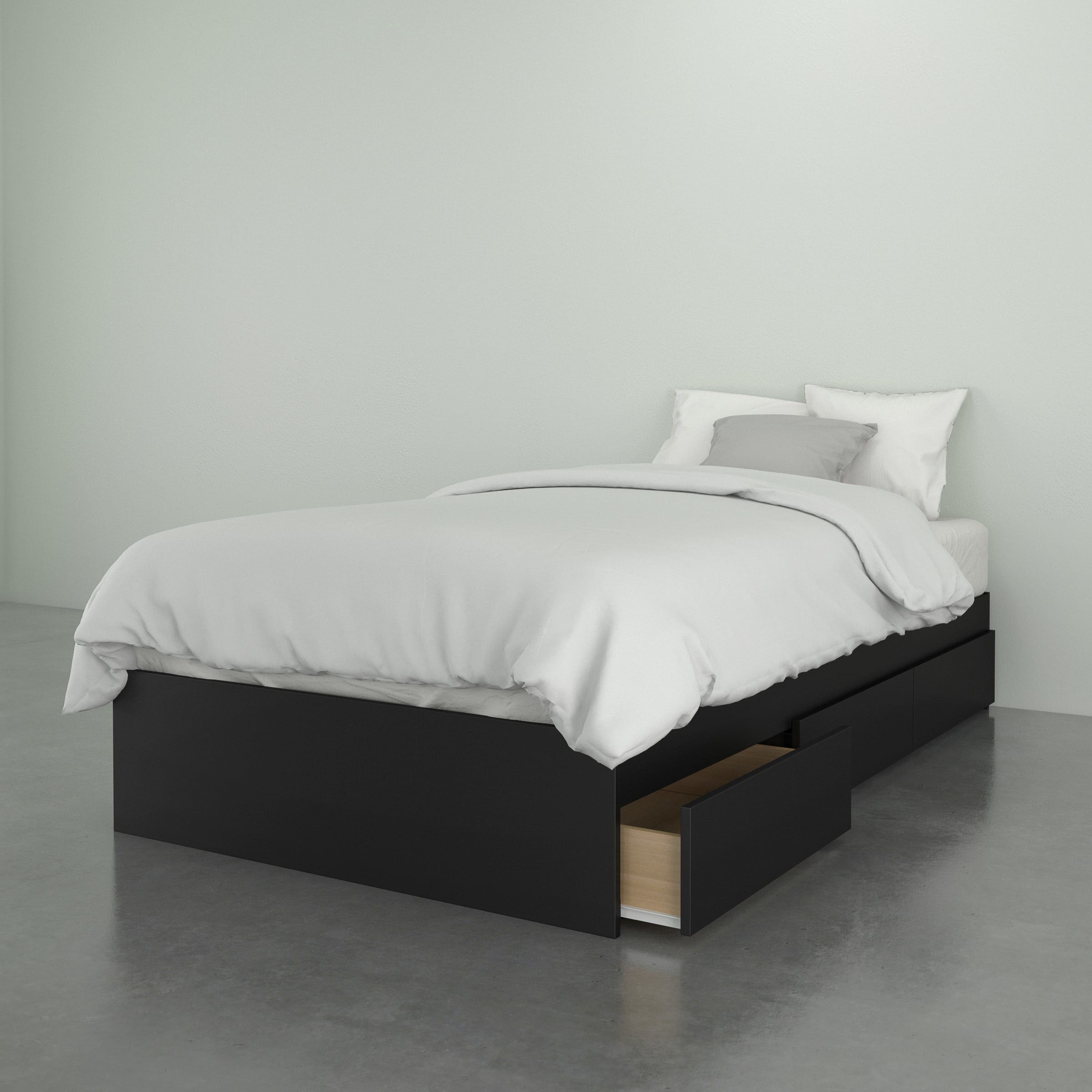 Nexera Corbo Twin Size 3 Drawer Storage Bed, Black