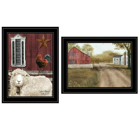 TrendyDecor4U Good Morning 2-Piece Vignette By Billy Jacobs Wall Art V634-704G
