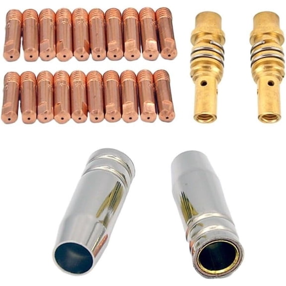 MB15 15AK MIG Welding Torch Kit with Contact Tips, Gas Diffuser and Nozzle for ARCCAPTAIN MIG200 MIG130, Copper Brass Consumables for 0.023 0.030 0.035 Inch Wire (1.2mm)