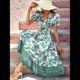 thumbnail image 4 of Vestido Informal, Fluido, con Estampado Floral Bohemio y Mangas Abullonadas para Mujer (Verano 2025) Verde M, 4 of 7