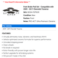 thumbnail image 2 of Front Brake Pad Set - Compatible with 2009 - 2017 Chevy Traverse 2010 2011 2012 2013 2014 2015 2016, 2 of 2