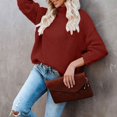 thumbnail image 3 of Women's Turtleneck Long Sleeve Loose Fit Sweater, 3 of 7