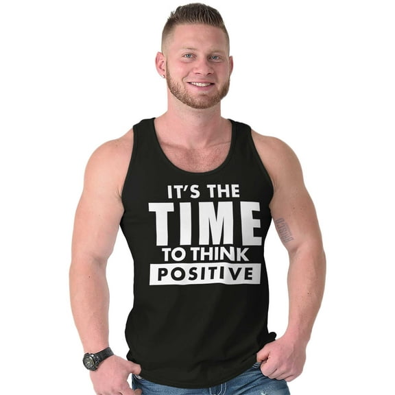 Time Think Cute Optimistic Gym Tank Top T Shirts Men Women Brisco Brands S