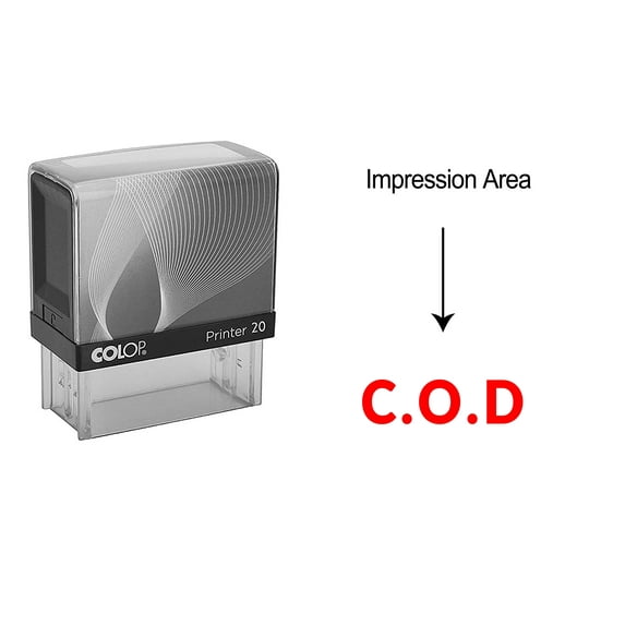 eloria COD Self Inking Rubber Stamp Business Custom Stamp Office Stationary, Color: Red Ink