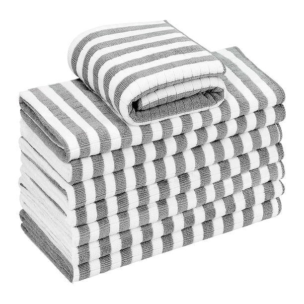 Paños de cocina para platos, paño de limpieza de microfibra absorbente de secado rápido, paquete de 8, se mantienen frescos y lucen como nuevos después de cada lavado, no abrasivos, uso versátil,