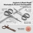 thumbnail image 7 of Small Stainless Steel Cuticle Manicure Dry Skin Beauty Nail Scissors Set High Precision Tip Rubber Handle Grip Leather Cases, 7 of 7