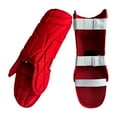 thumbnail image 1 of Guardias de las piernas de bateador de béisbol Guardias de los pies Multifunción protectora de entrenamiento Rojo, 1 of 8