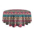 thumbnail image 5 of Colorful Geometric Striped Pattern Round Tablecloth 60"x60",Wrinkle Wipeable Table Cloth for Kitchen Dining Room Picnic Patio Party, 5 of 6
