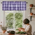 thumbnail image 6 of Purple Plaid Rod Pocket Curtain Valance, Modern Art Checkered Farmhouse Farmhouse Window Valance for Living Room, Bedroom, Kitchen 60"W x 18"L, 6 of 9