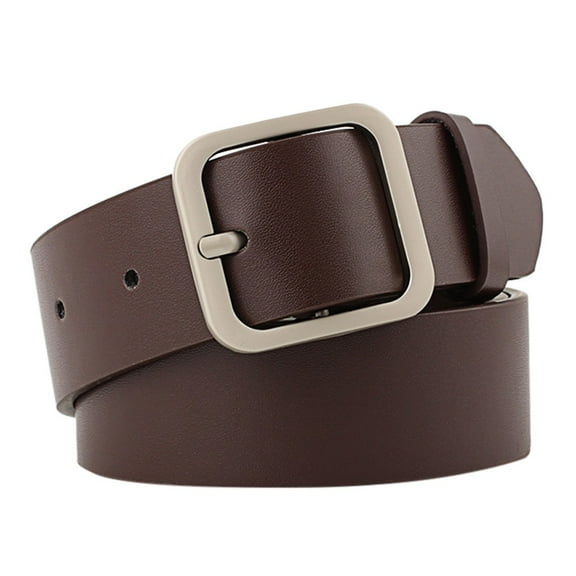 ZHENHONG Buckle Belt for Women New Ladies Belt Square Buckle Fashion Trend Wild Decorative Belt Women's Accessories Belt Brown