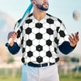 thumbnail image 4 of Fotbe Soccer Ball Baseball Jersey Shirt for Men and Women, Casual Short Sleeves Button Down T-Shirt-Small, 4 of 9