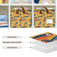 thumbnail image 4 of Yayeee Foldable Storage Basket for Shelves with Handles Set of 2 Waterproof Cloth Bins, Yellow Sardines Pattern, 4 of 7