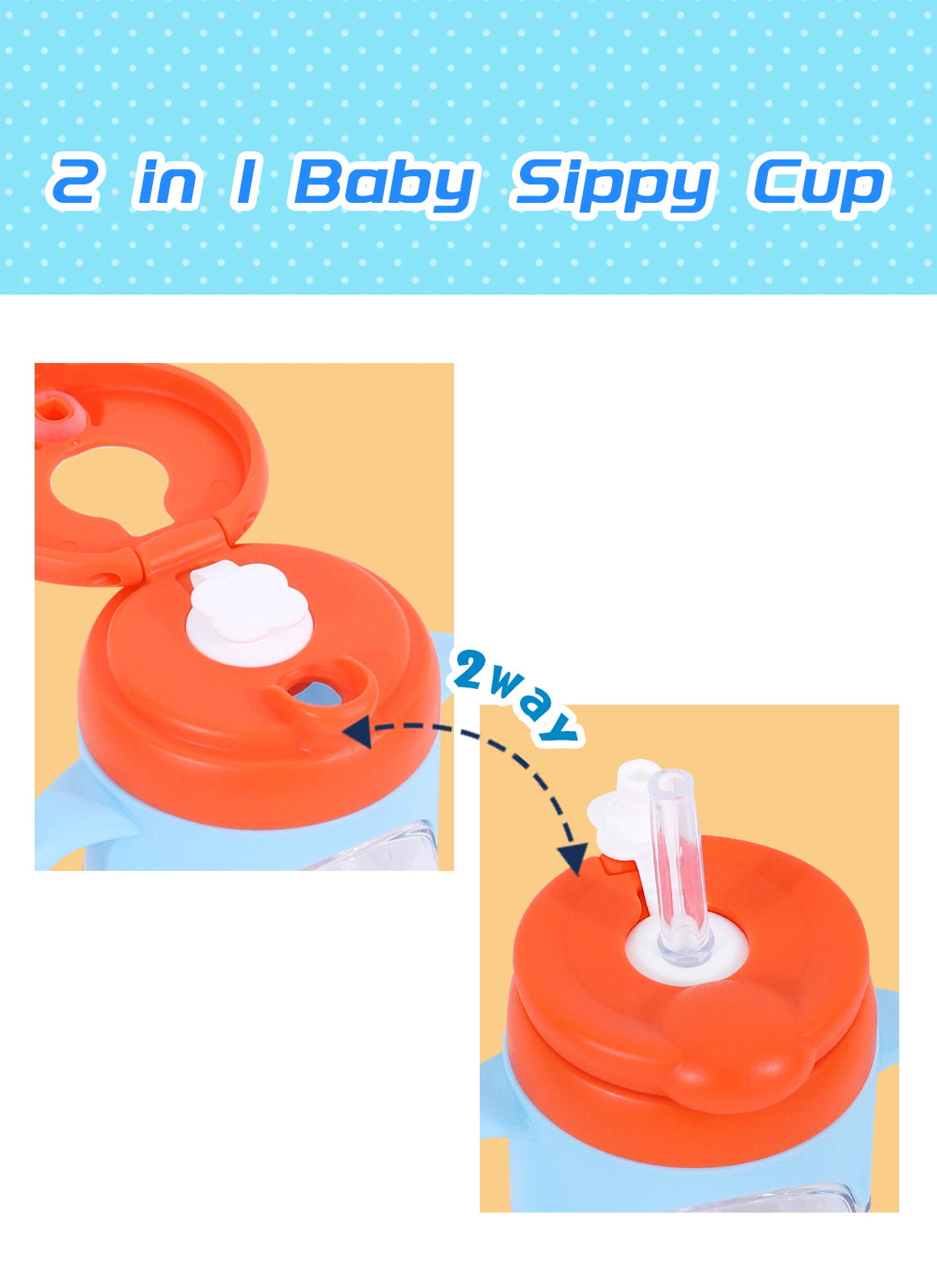 Sippy Cups For 1+ Year Old Unicorn Toddler Cups 2 In 1 With Spout
