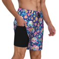 thumbnail image 2 of Fotbe mushroom Skull rainbow color Traje de Baño para Hombre – Shorts de Natación de Secado Rápido con Forro y Bolsillos-Medium, 2 of 6