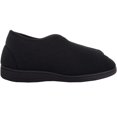 thumbnail image 4 of ABSOLUTE FOOTWEAR Mens Velour Easy Slip on Twin Touch and Close Wide Fitting Slippers - Black - US 10, 4 of 7