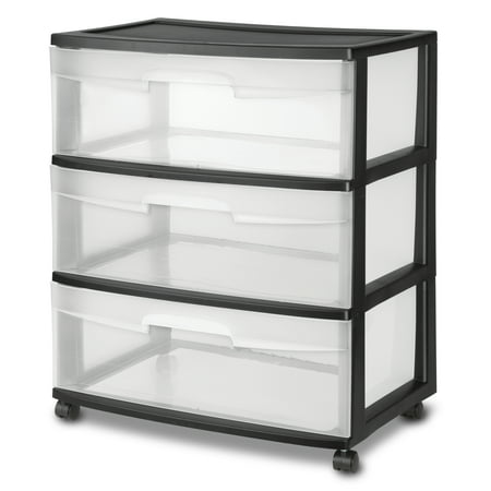 Sterilite 3 Drawer Wide Cart Black Gardens Small Wire Basket Sterilite 3 Drawer Wide Cart Black