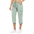 thumbnail image 6 of Dwellite Womens Quick Dry Cargo Capris with Pockets Loose Fit Casual Capri Pants Dressy Lightweight Ladies Baggy Cargo Pants for Hiking Mint Green L, 6 of 6