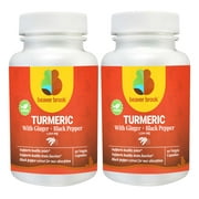 Beaver Brook Turmeric Curcumin   Ginger Root and Black Pepper Extract All Natural Vegan Dietary Supplement - 180 Capsules