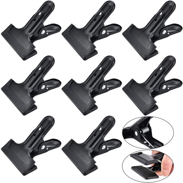 Abrazadera de abrazadera de resorte de metal de 8 piezas con resorte de freno de abrazadera de manga de goma 10.5 * 7.8 * 6.5 cm para fondo de fotografía Estudio de carpintería - Negro TUNC Sencillez