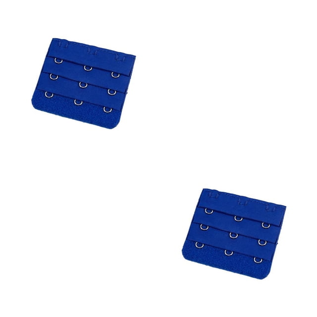 Guardurnaity Correa de extensión Extensores de sujetador Hebilla 3 Gancho Mujeres Clips de longitud elástica transpirable Gadgets de reemplazo 3 azul real 2piezas