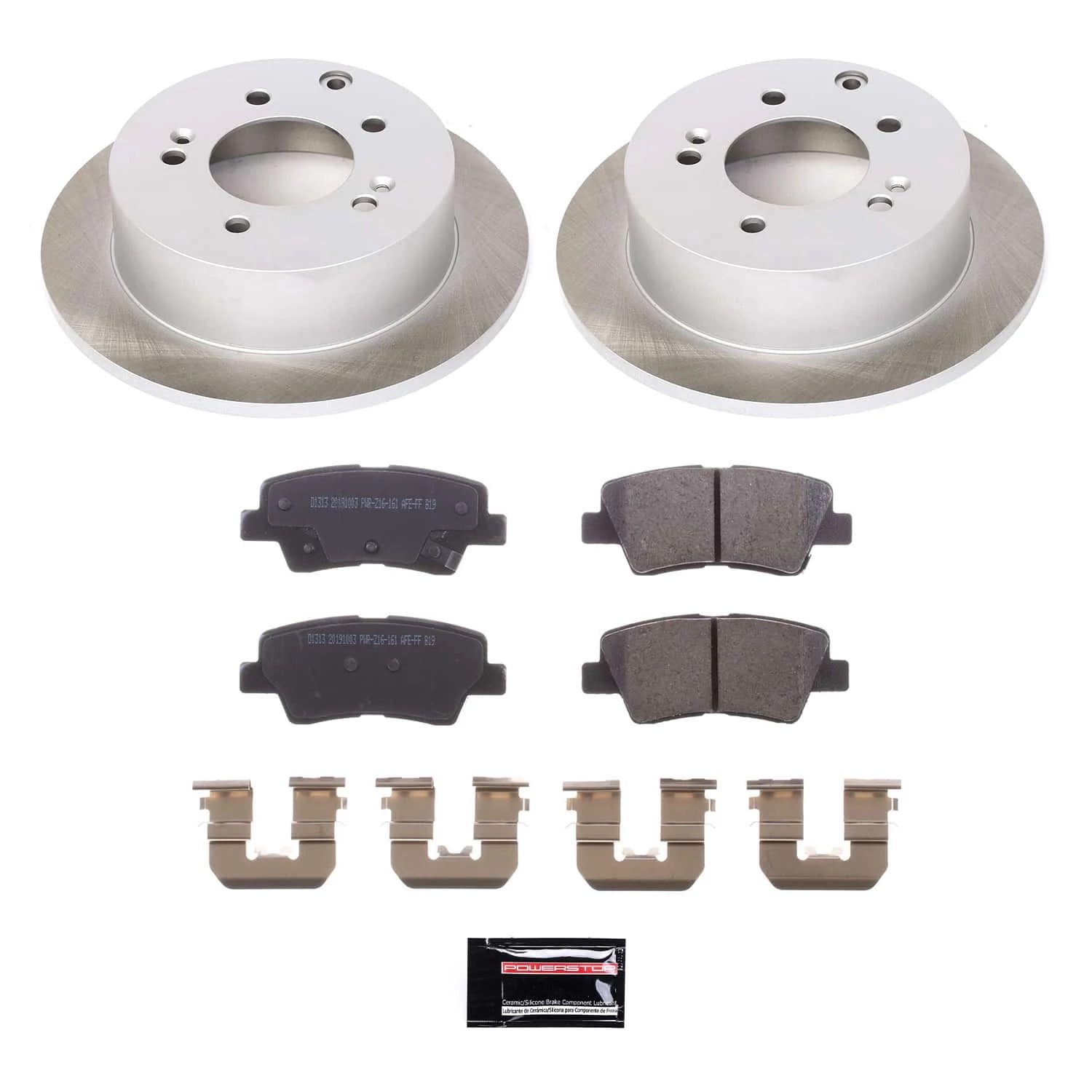 PowerStop Rear Semi-Coated Rotor and Low-Dust Ceramic Brake Pad Kit SC5916