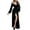 Black, variant on Lovskoo Gold Velvet Robes for Women Plus Size Winter Home Wear Thick Long Robe Bride Bridesmaid Wedding Party Robes Sleepwear Black