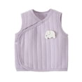 thumbnail image 3 of Xdegoge 2-Pack Baby Side Snap Sleeveless Vests V-Neck Quilted Cotton Waistcoats Warm Winter Layering Tops with Cute Embroidery, 9-12M, 3 of 6