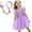 Dress+Wig Headband, variant on LOEL Little Girls Princess Fancy Dress Short Sleeve Purple Tulle Casual Dress Wedding Party Dresses 2-9Y