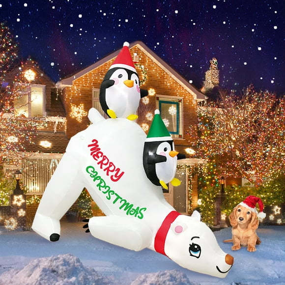New Santa Claus Merry Christmas Tree Sleigh Arch Home Outdoor Inflatable Decoration LED Light New Year Garden Party Decor Gifts