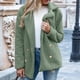 thumbnail image 1 of Chaqueta y abrigo informal de manga larga sin capucha para mujer, de invierno, con solapa y doble botonadura, holgado, de cordero, 1 of 7