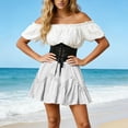 thumbnail image 5 of BUIGTTKLOP Womens Mini Skirt Plus Size Skater Skirts Cute Pleated Short Shorts Skirt with Pockets, 5 of 6