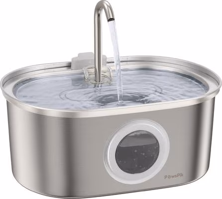 PawsPik SS-01 Stainless Steel Cat Fountain, 108.2-oz
