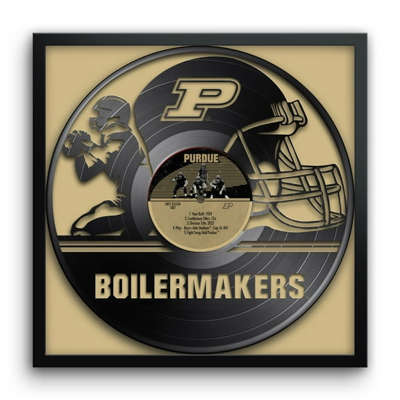 Purdue Boilermakers Framed 13" x 13" Vinyl Record Art Print