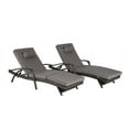 thumbnail image 6 of 77'' Long Outdoor Reclining Chair Set of 2, Patio Wicker Chaise Lounges with 5-Level Adjustable Backrest & Thick Cushions for Poolside Deck, Dark Gray, 6 of 9