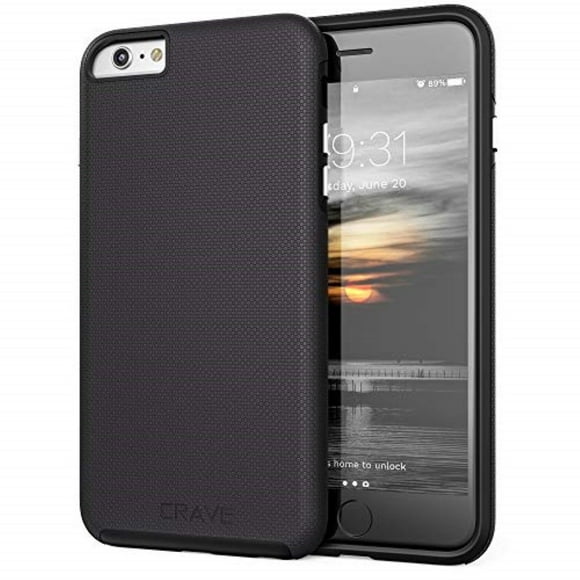Crave iPhone 6S Plus Case, Dual Guard Protection Series Case for iPhone 6 6s Plus (5.5 Inch) - Black
